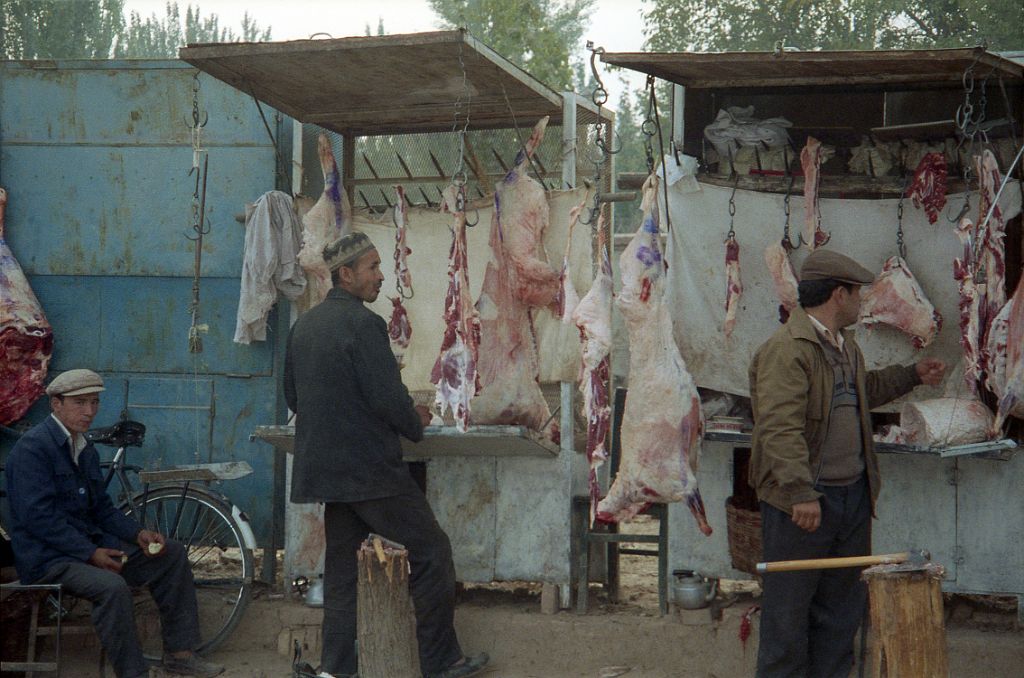 38 Kashgar Sunday Market 1993 Meat Market